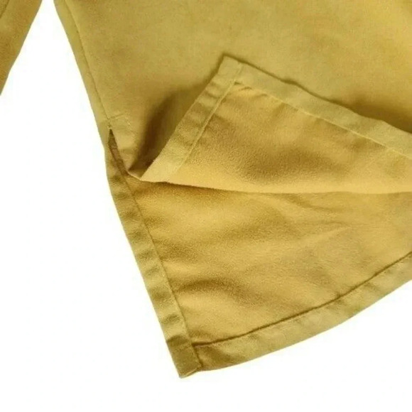 CHICO'S Women's Button Front size 2 Long Sleeve yellow Polyester Shirt Blouse - Picture 8 of 9